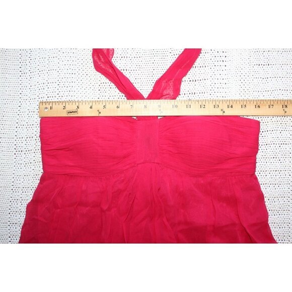 New OC by Oleg Cassini Cocktail 100% Silk Pink Mini dress Open Back Size 8 Zip - Picture 3 of 11